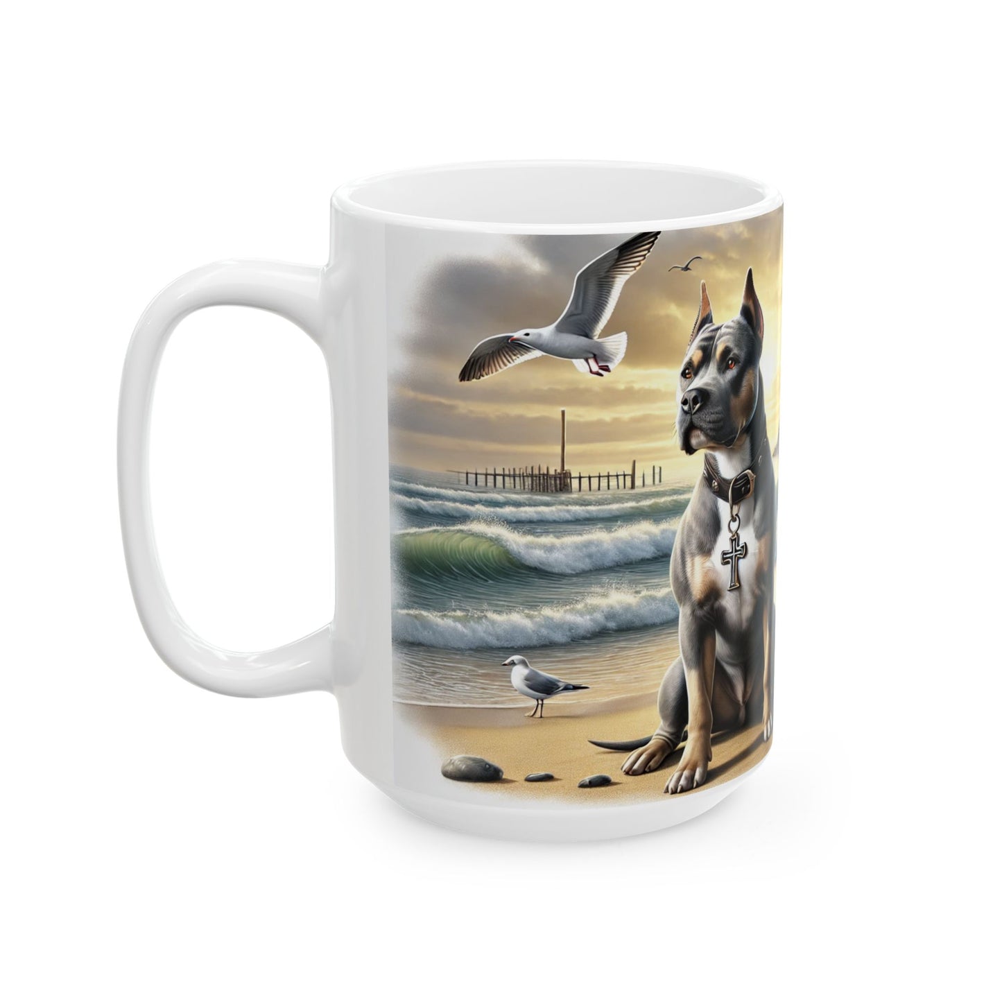 Mug - Dogs by the Ocean Lighthouse Scene