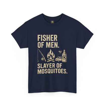 "Fisher of Men. Slayer of Mosquitoes." Campfire Faith Tee