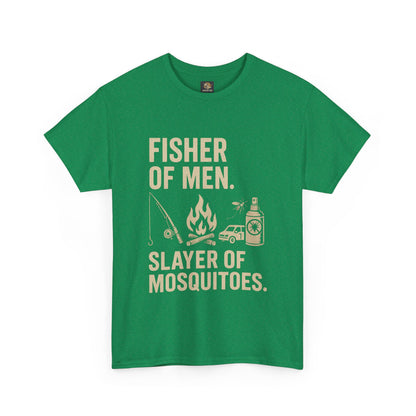 "Fisher of Men. Slayer of Mosquitoes." Campfire Faith Tee