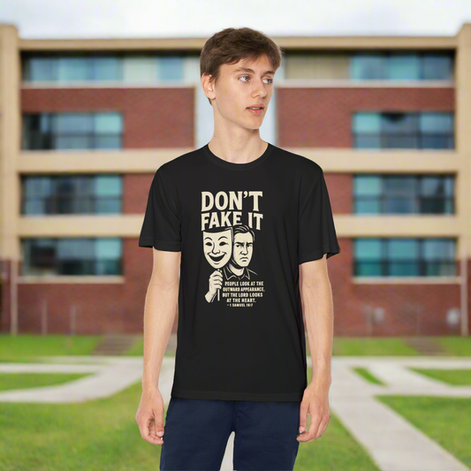 Christian Tee - Don't Fake It - Youth